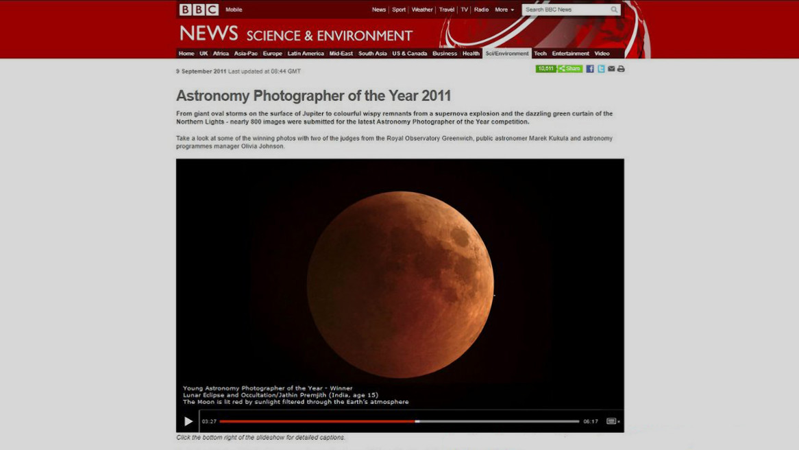BBC NEWS Science & Environment, Astronomy photographer of the Year 2011