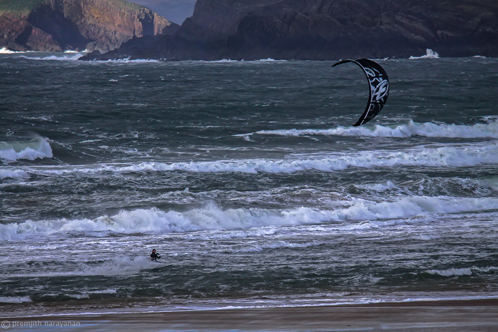Kite Surfing, Wales, UK