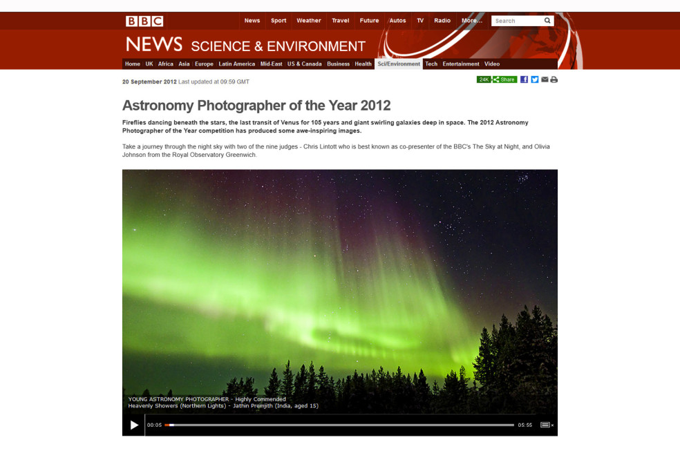 Young Astronomy Photographer of the Year 2012