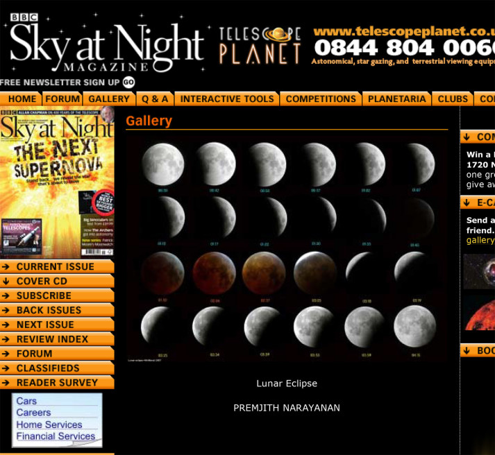 BBC Sky at Night, Lunar Eclipse, 2007