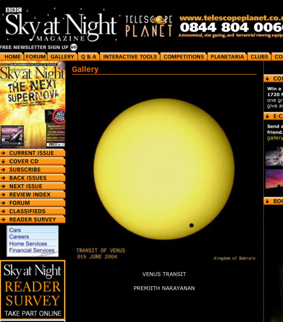 BBC Sky at NIGHT, TRANSIT OF VENUS, 2004